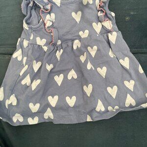 A blue dress with White Hearts for Baby's